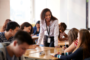 Teacher with her students.png