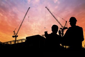 Engineers at sunset