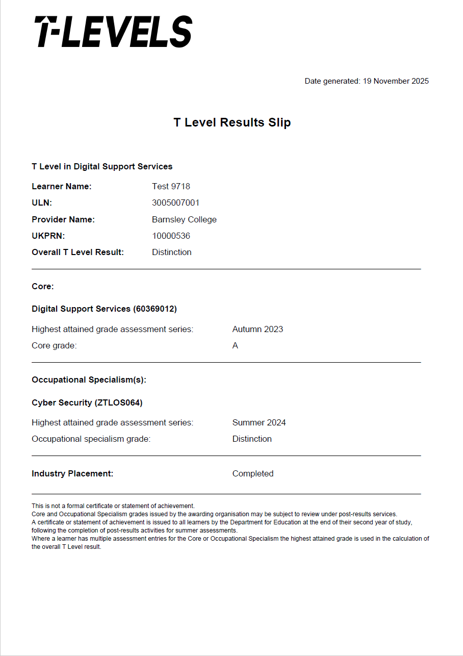 T Level sample results slip - November 2025.png